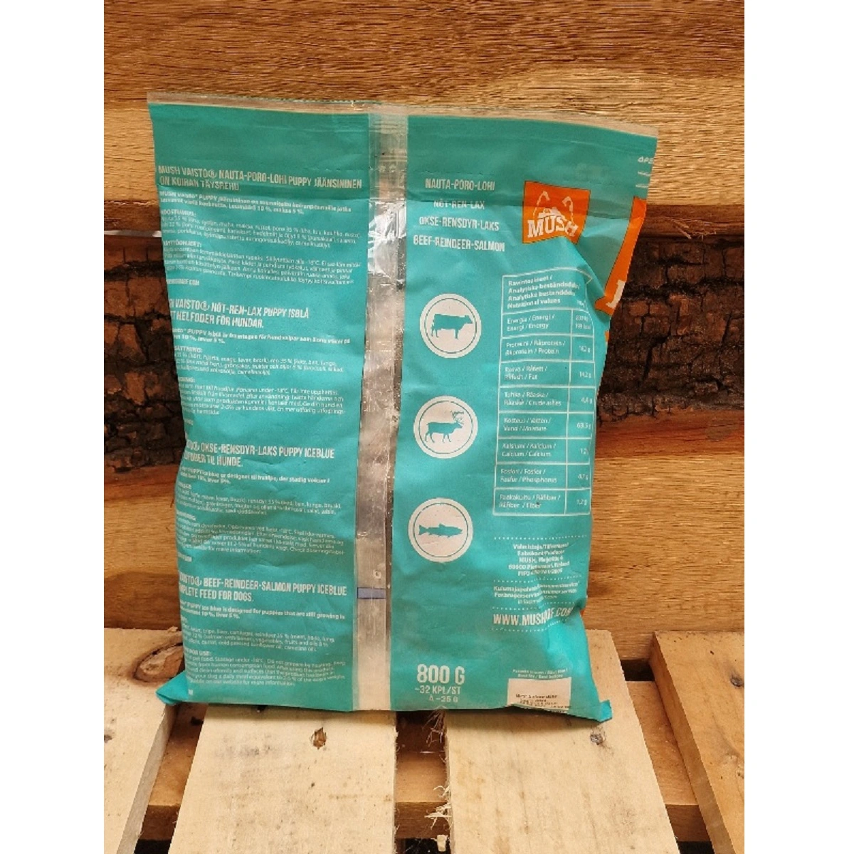 MUSH Vaisto Puppy isblå okse rensdyr laks 800 g til hvalpe